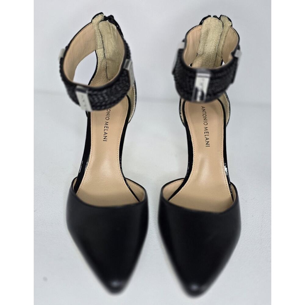 ANTONIO MELANI STRAPPY HEELS "CRIMSON" ANKLE STRAP 9.5 M BLACK - Picture 2 of 10
